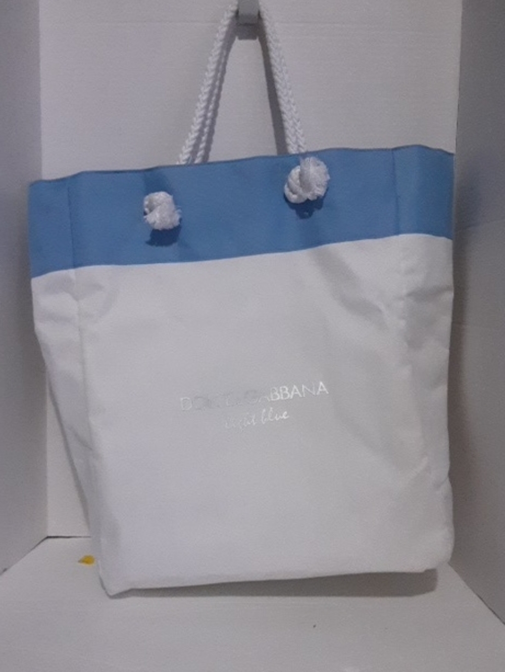 Dolce & Gabbana White and Light Blue Rope-Handle Tote